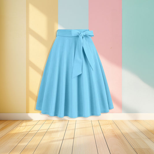 blue skirt front view