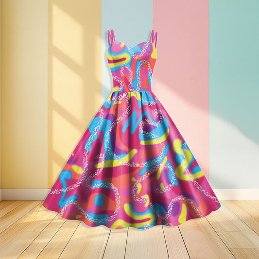 colorful party dress front view