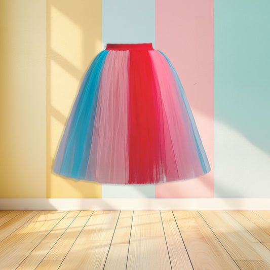colorful tulle skirt front view