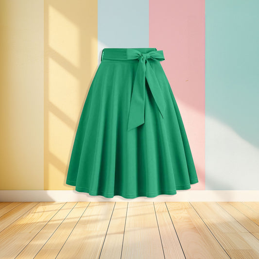 green skirt front view
