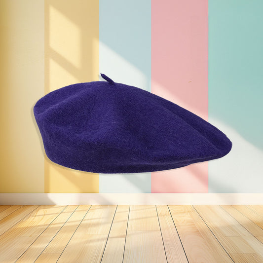 purple beret, front view 