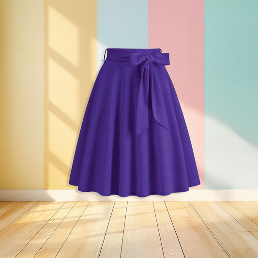 purple skirt front view